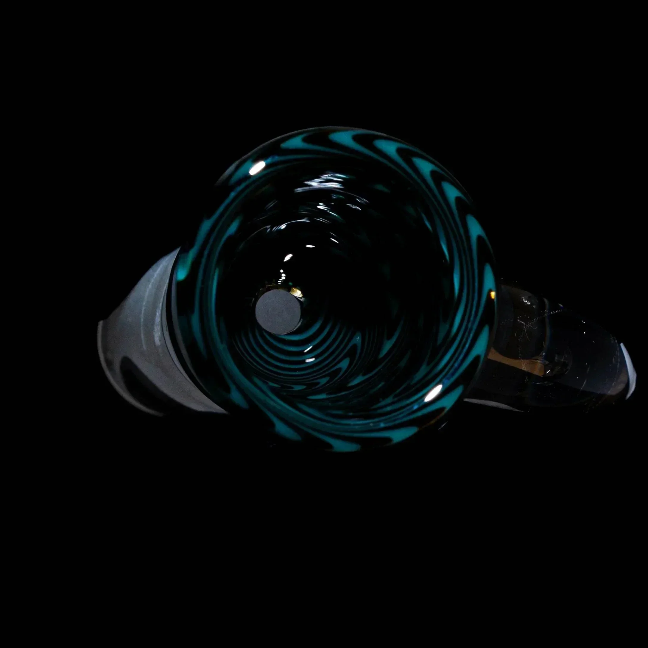 Glass Distractions - Black & Teal Wig Wag 14mm Flare Slide - Image 2