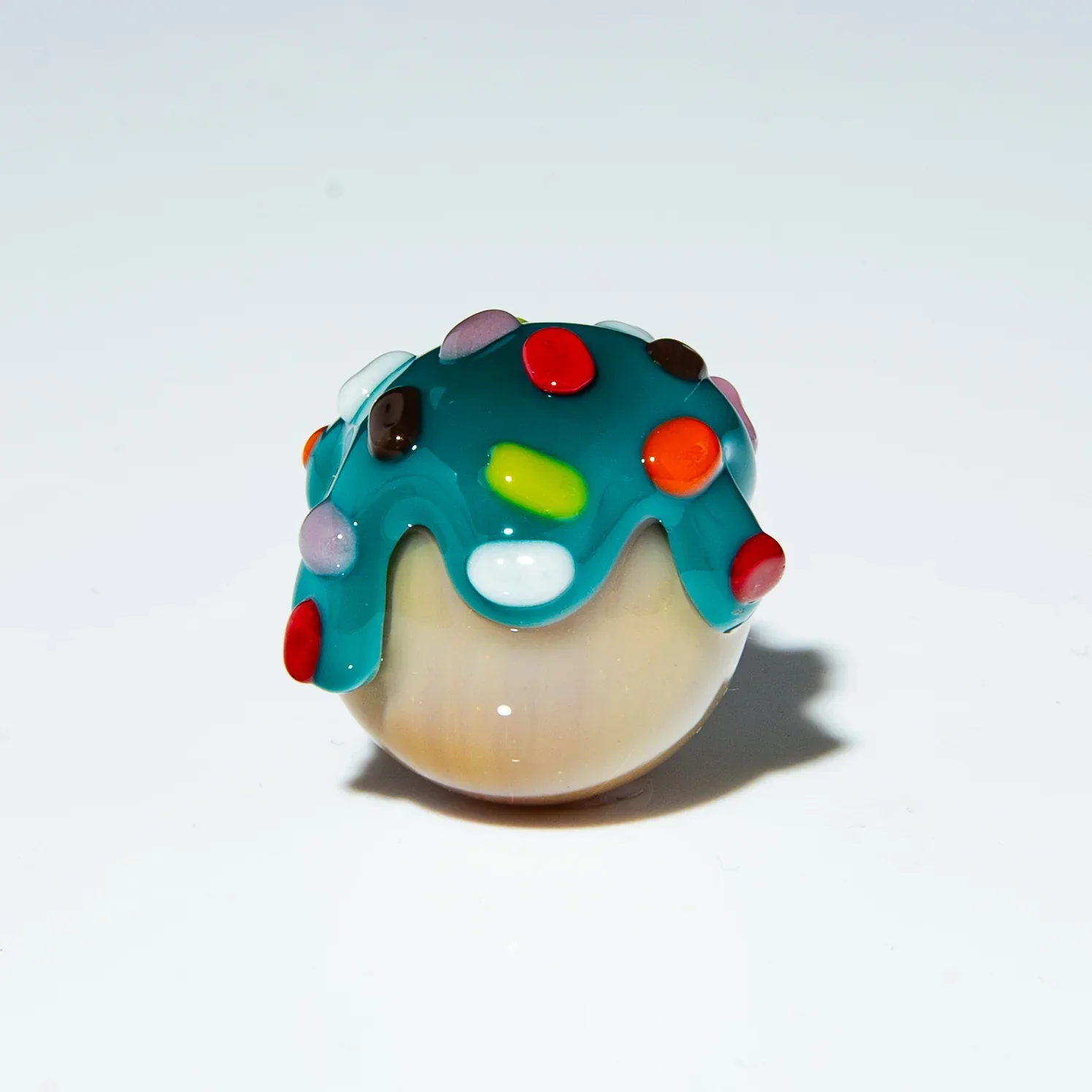 KGB Glass - Azul & Rainbow Sprinkles 26mm Munchkin Marble