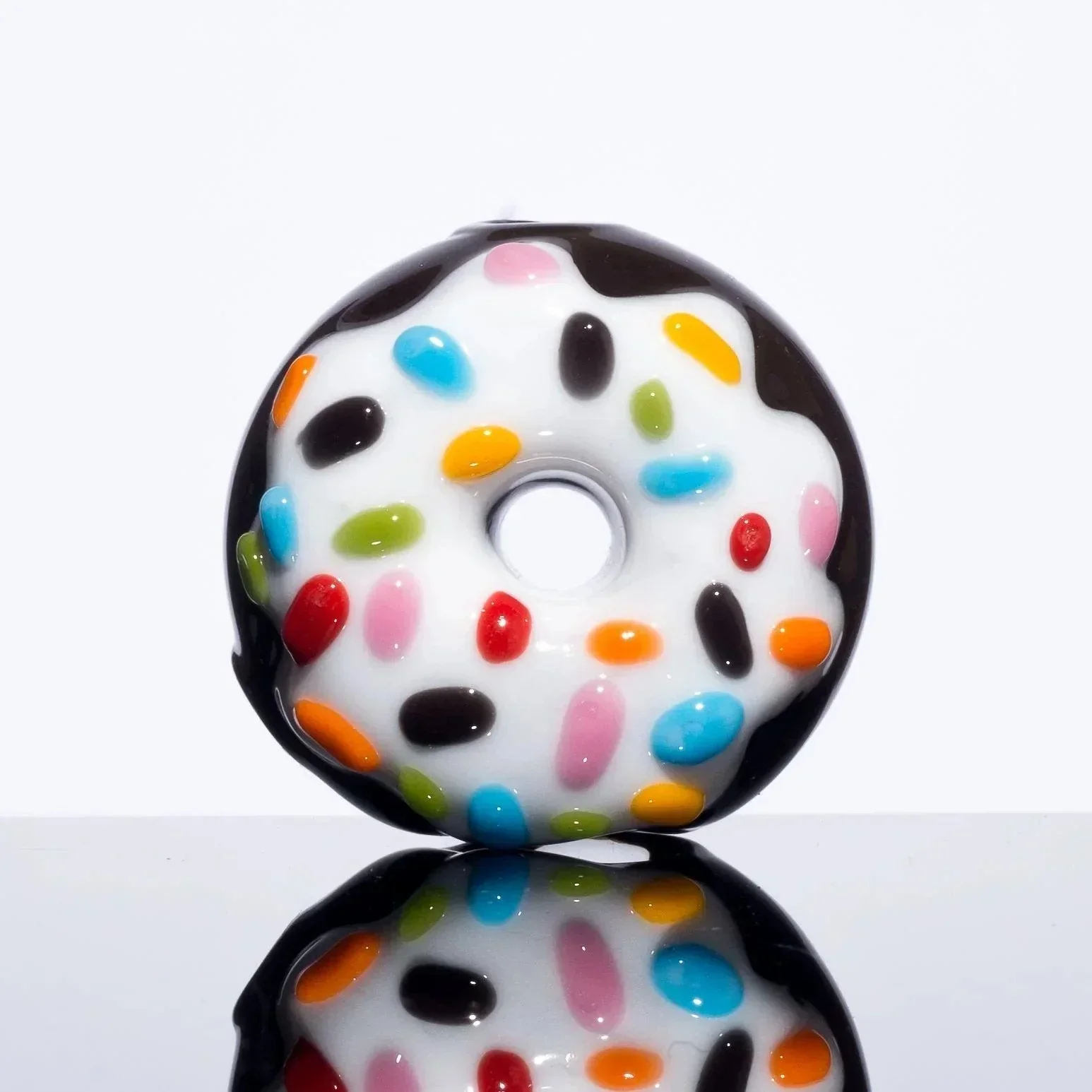 KGB Glass - Chocolate w/ Vanilla Frosted Sprinkles Mini Donut Pipe