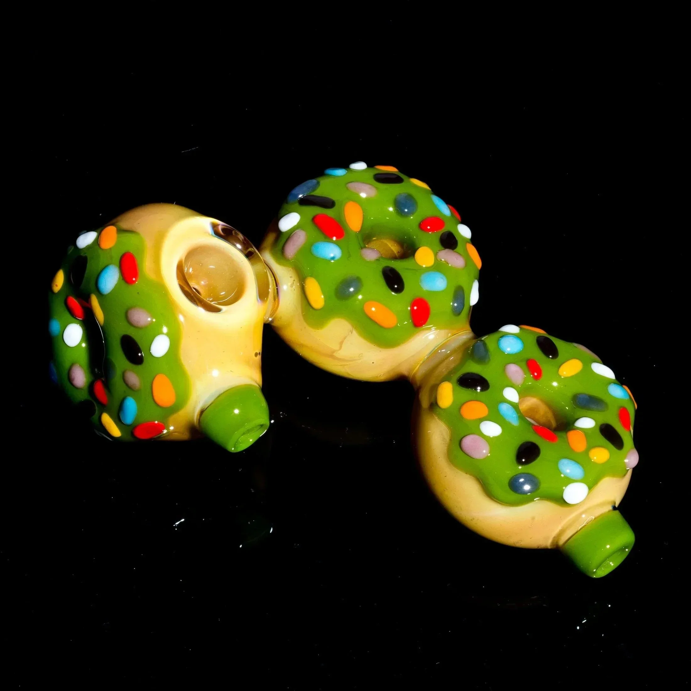 KGB Glass - Pistachio Frosted Sprinkles Donut Cluster