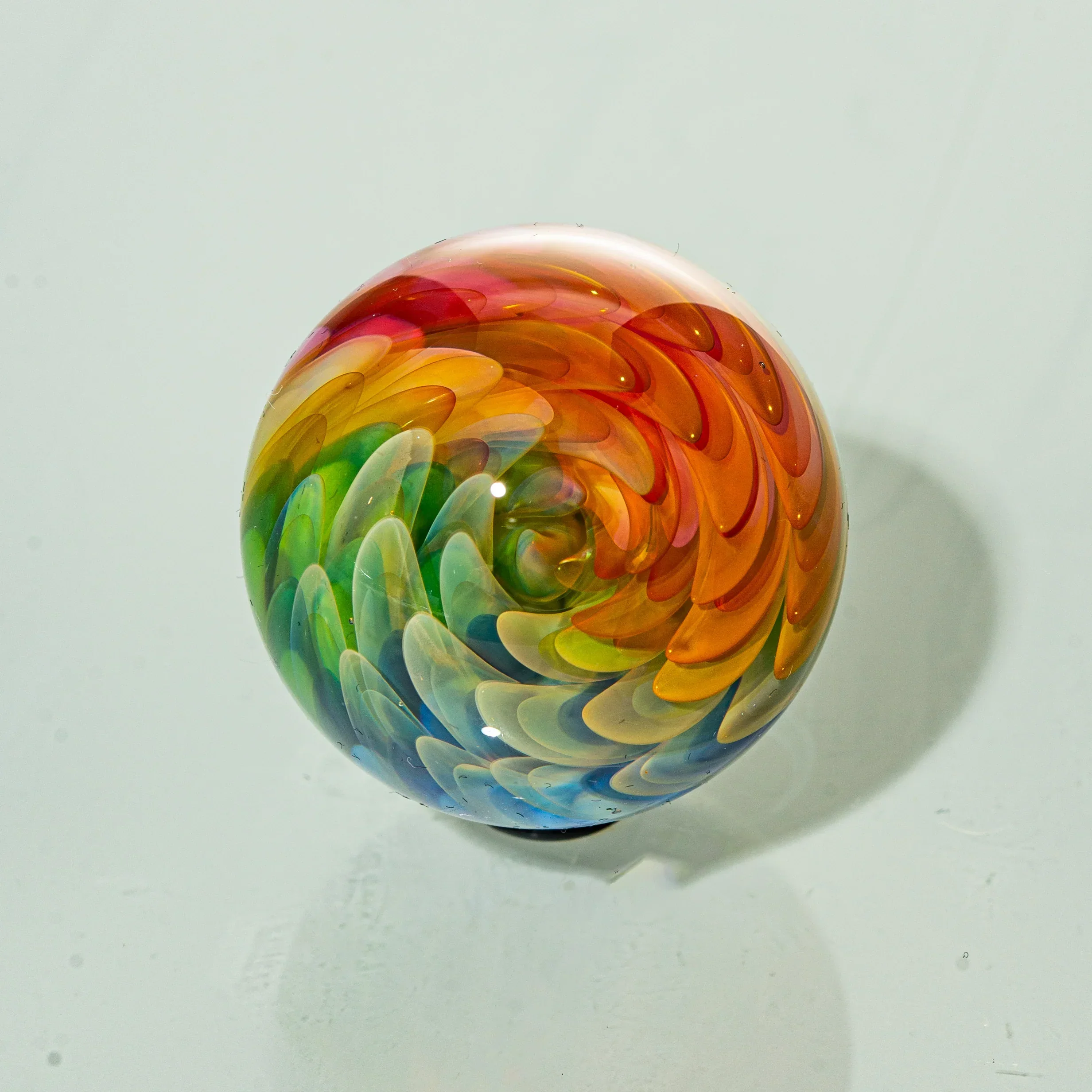 Sarah Marblesbee - Crushed Opal Chaos Twisted Rainbow 29MM Marble
