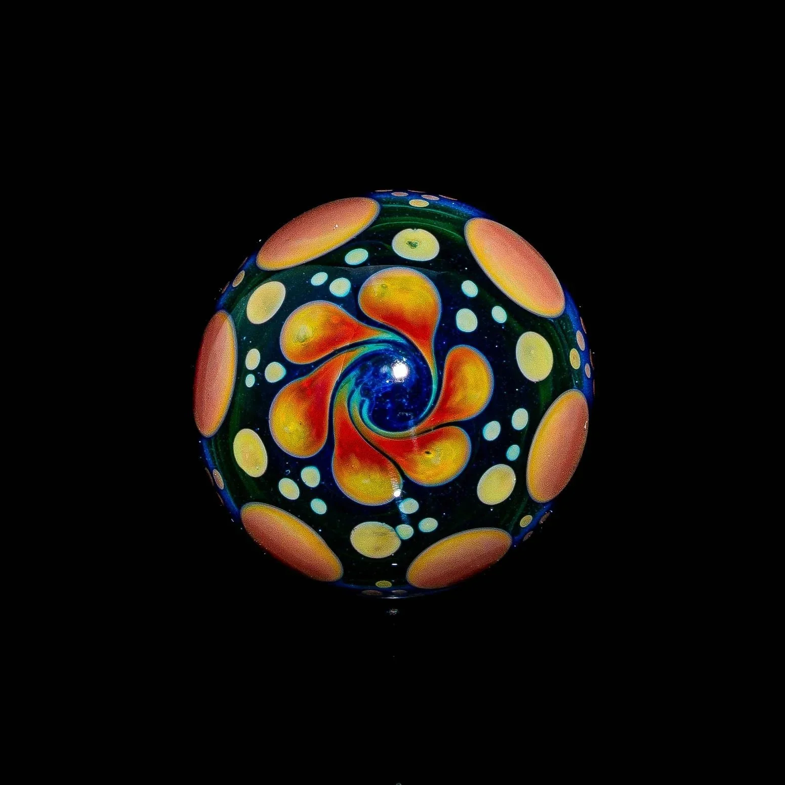Suellen Fowler - Blue, Green & Red Hobnail Marble